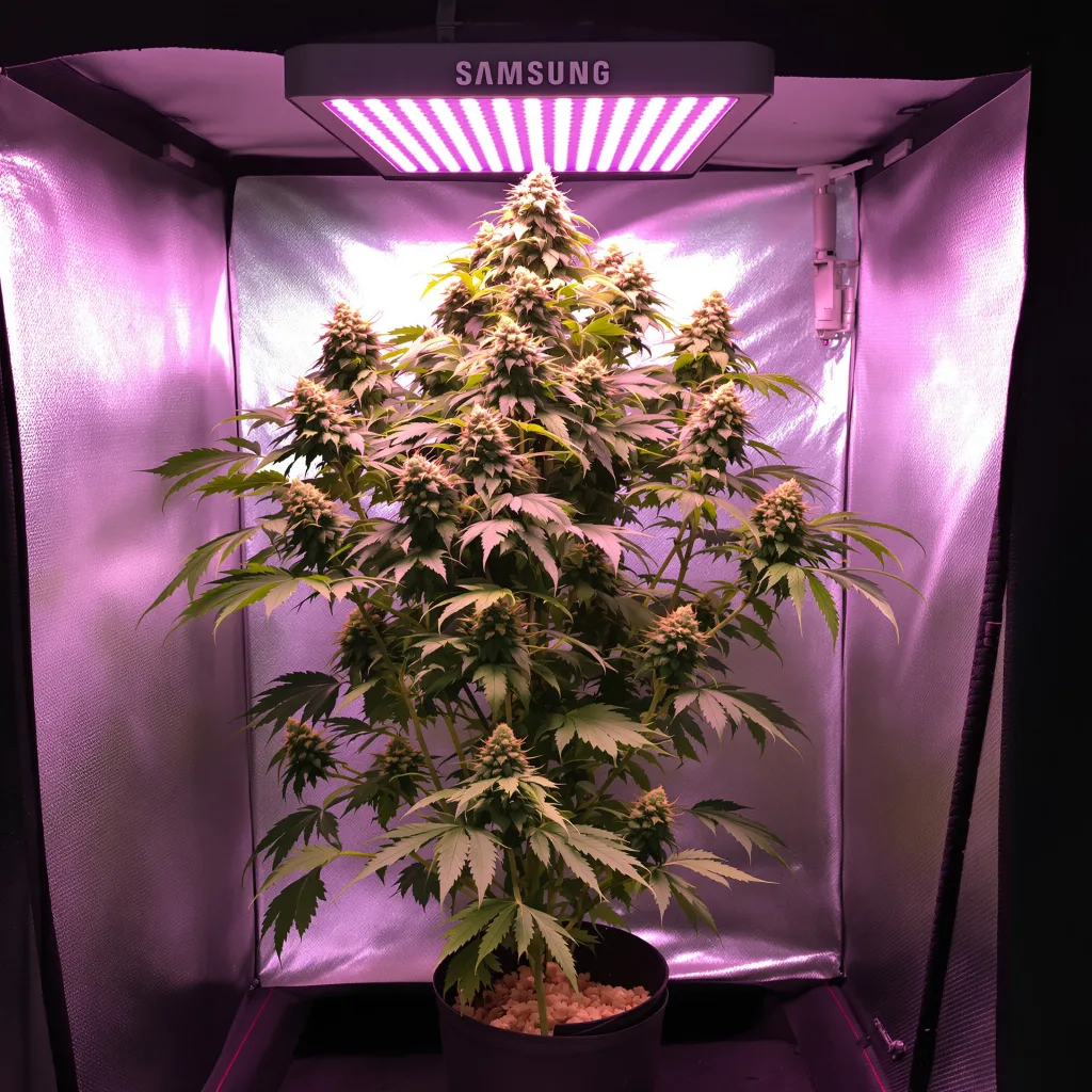 Sangria 63% indica / 37% sativa flower with visible trichomes