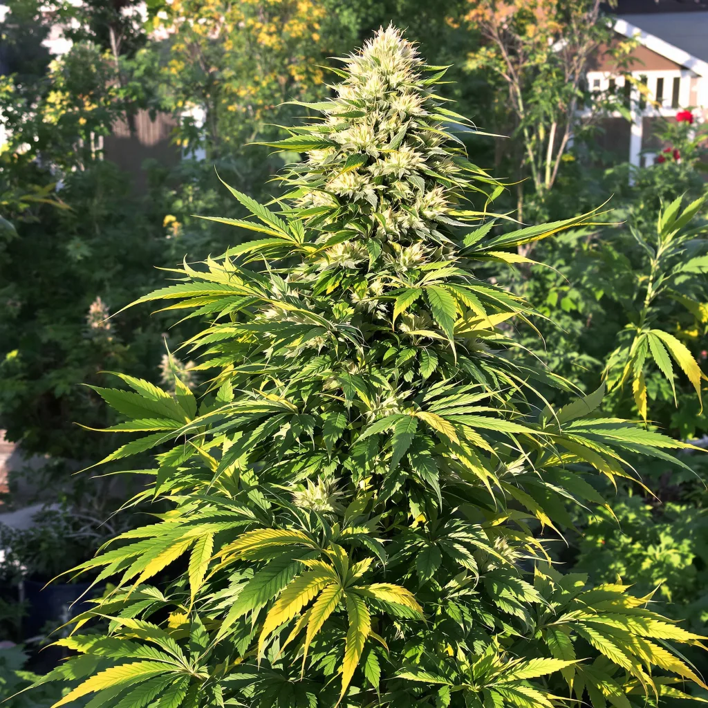 Schrom 20% indica / 80% sativa flower with visible trichomes