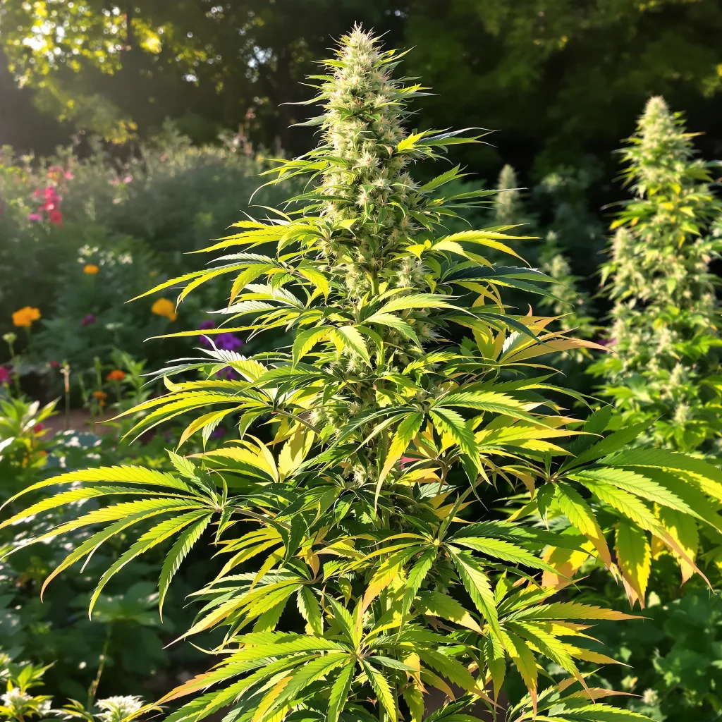 Seattle Blue 44% indica / 56% sativa flower with visible trichomes