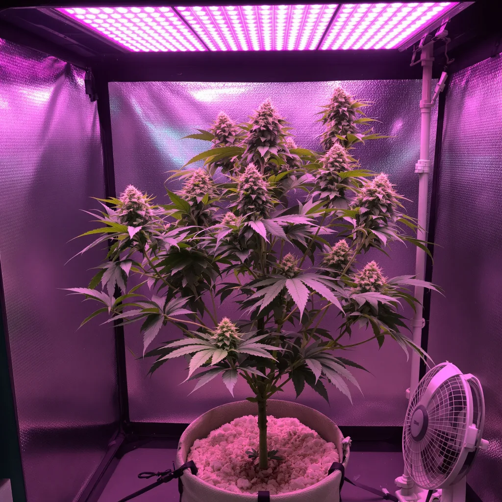 Sensi Skunk 74% indica / 26% sativa flower with visible trichomes