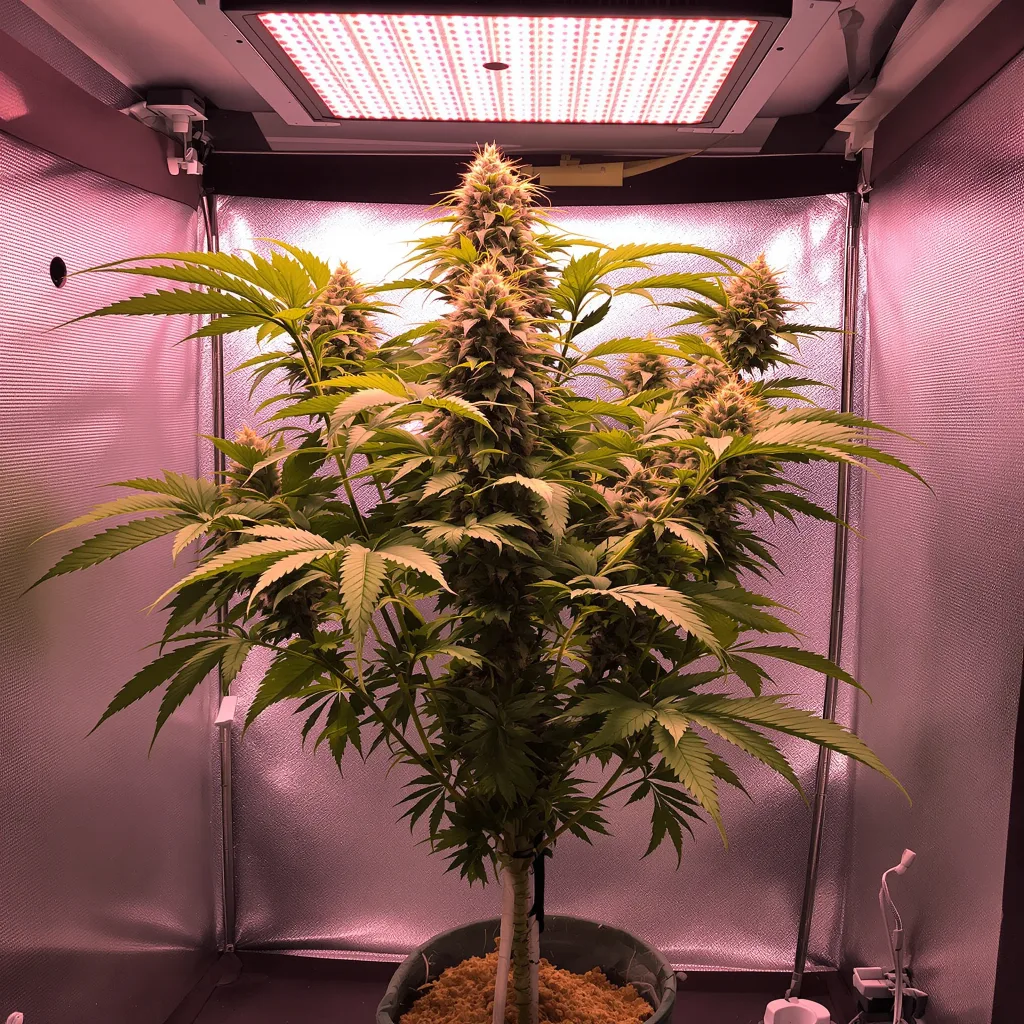 Shoreline 81% indica / 19% sativa flower with visible trichomes