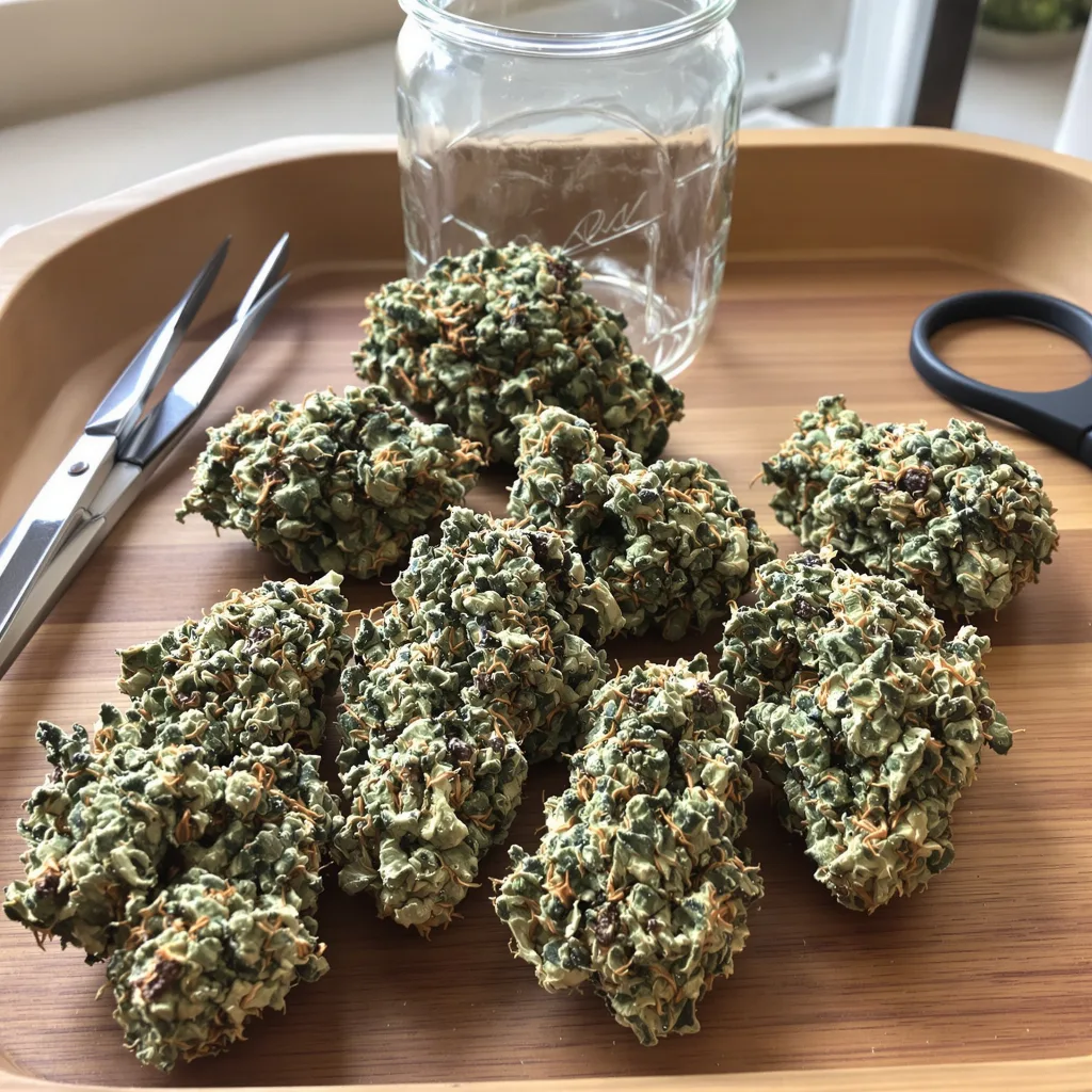 Silverback Gorilla 74% indica / 26% sativa flower with visible trichomes