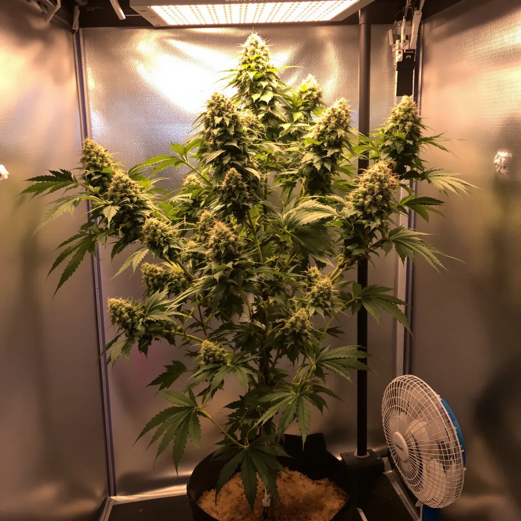 Silverfalls Kush 40% indica / 60% sativa flower with visible trichomes