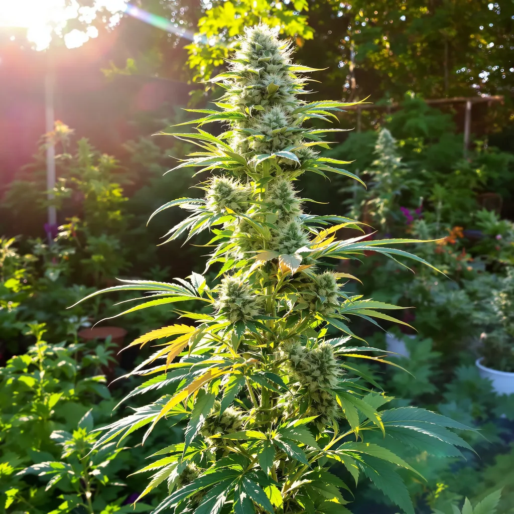 Sister Glue 47% indica / 53% sativa flower with visible trichomes