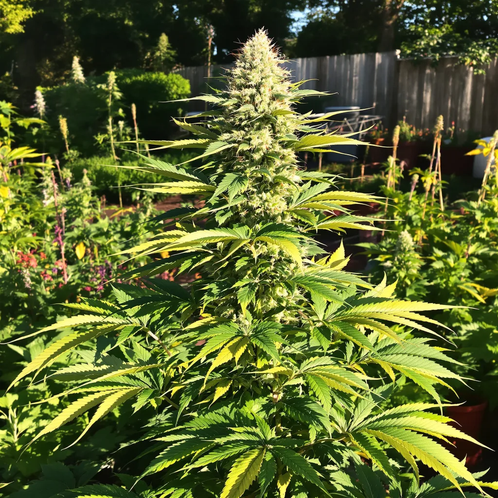 Six Shooter 44% indica / 56% sativa flower with visible trichomes