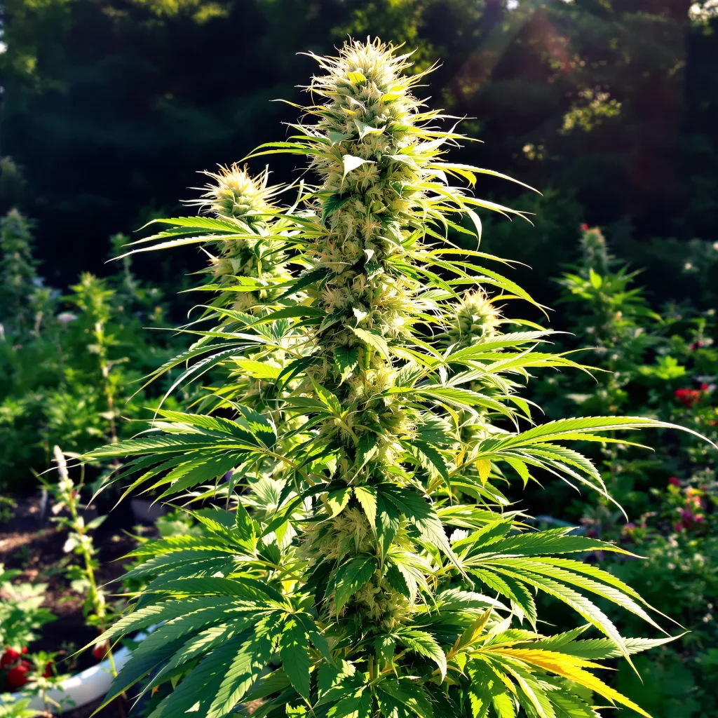 Skunky Jack 8% indica / 92% sativa flower with visible trichomes
