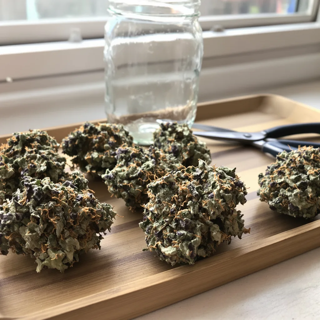 Skywalker Alien 87% indica / 13% sativa flower with visible trichomes