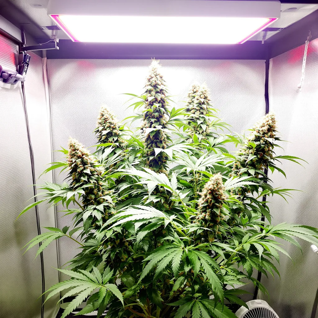 Skywalker OG 51% indica / 49% sativa flower with visible trichomes