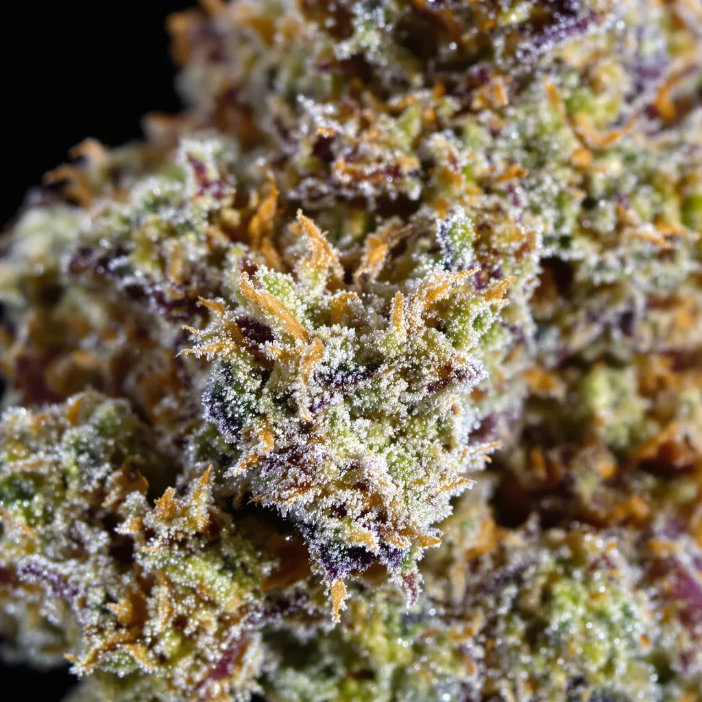 Smelliot cannabis bud close-up showing balanced bud structure with frosted trichomes