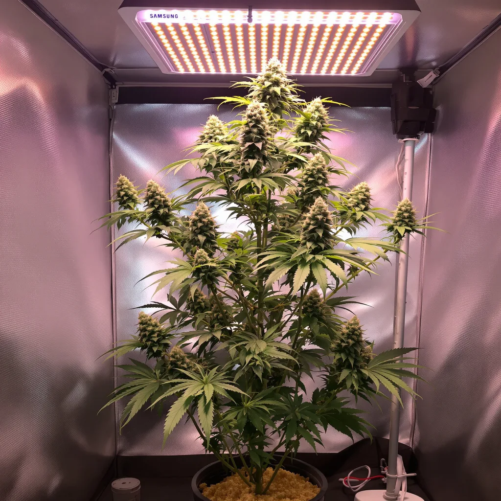 Smelliot 47% indica / 53% sativa flower with visible trichomes