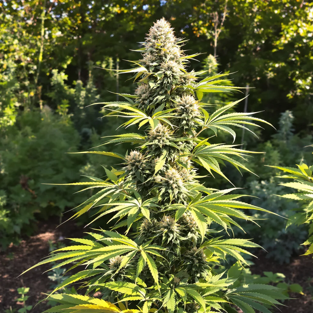 Snow Leopard 44% indica / 56% sativa flower with visible trichomes