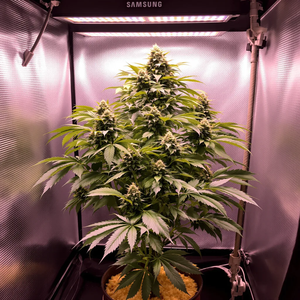 Snow Monster 86% indica / 14% sativa flower with visible trichomes