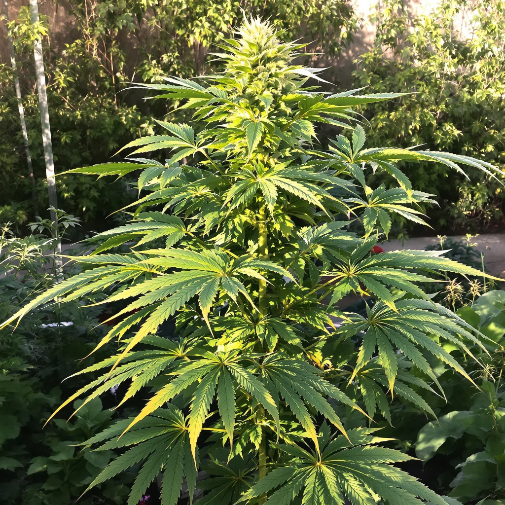 Snow White 80% indica / 10% sativa flower with visible trichomes