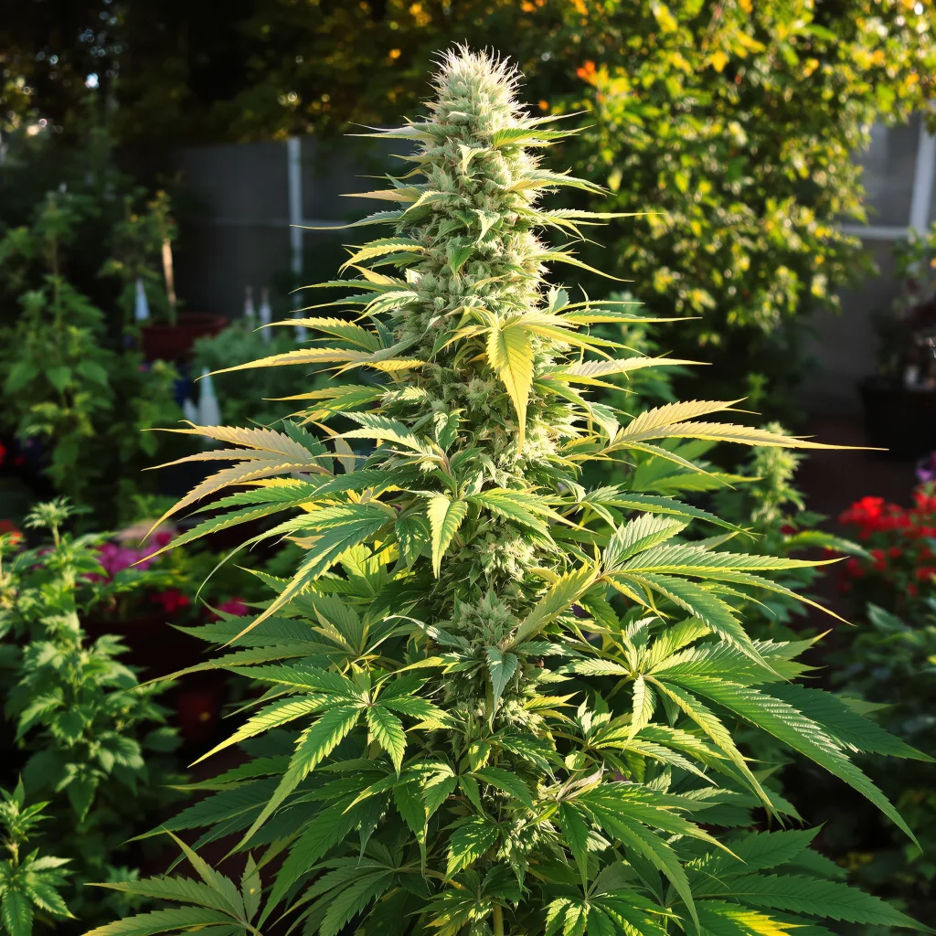 Snowcap Dream 46% indica / 54% sativa flower with visible trichomes