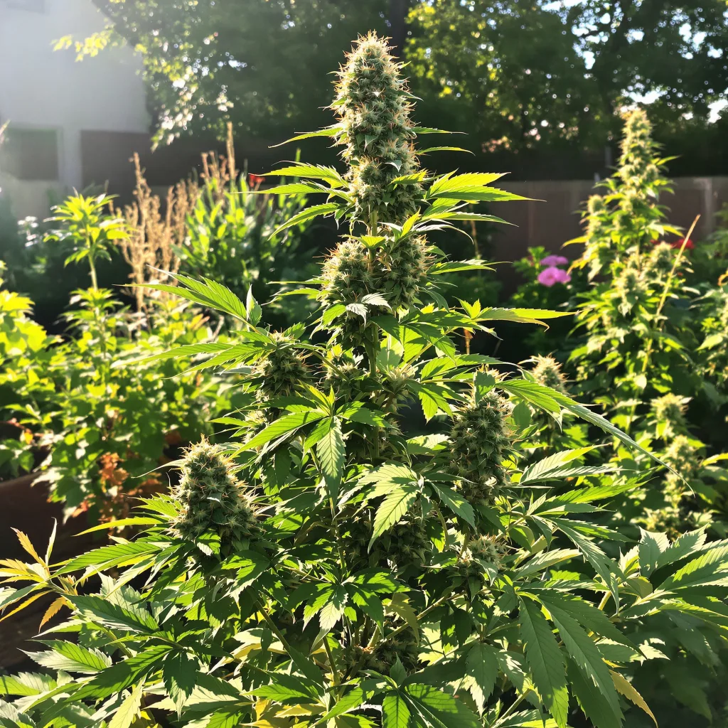 Snowcap 50% indica / 50% sativa flower with visible trichomes