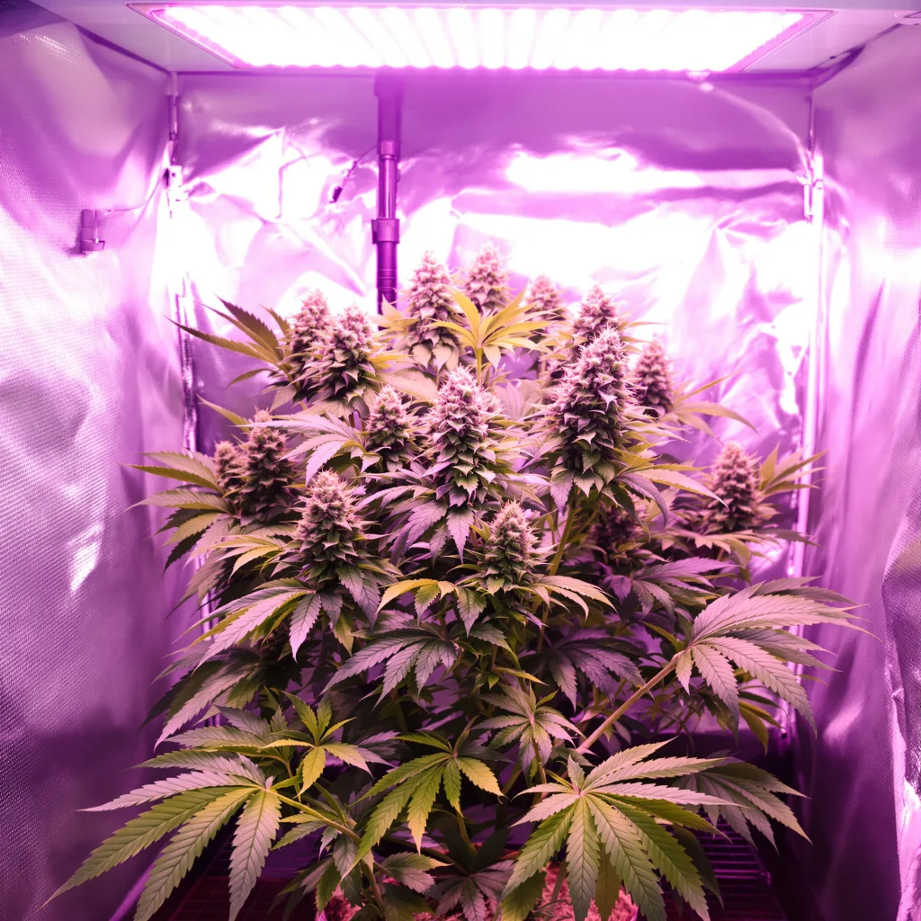 Somango 75% indica / 25% sativa flower with visible trichomes