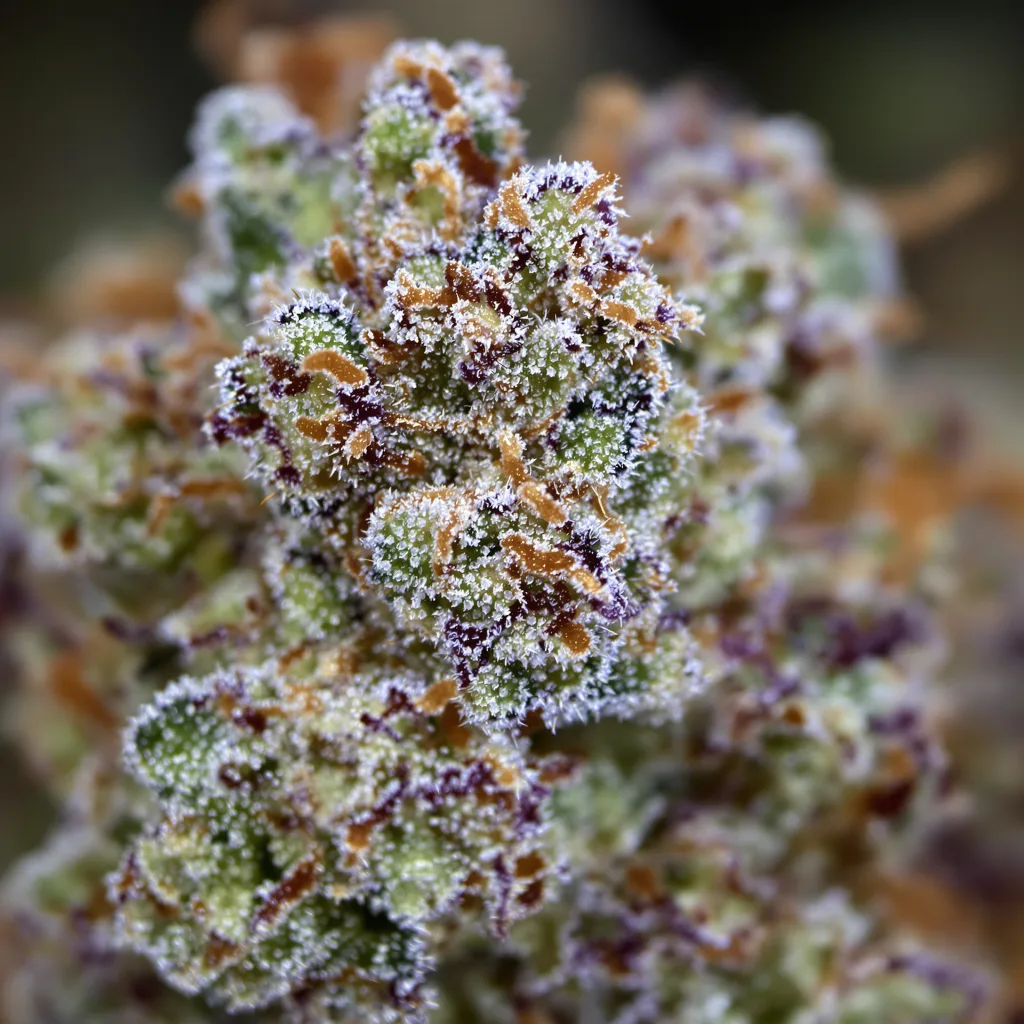 Sour Ape cannabis bud close-up showing balanced bud structure with frosted trichomes