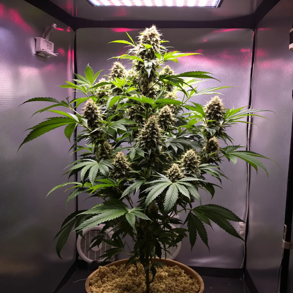Sour Apple 81% indica / 19% sativa flower with visible trichomes