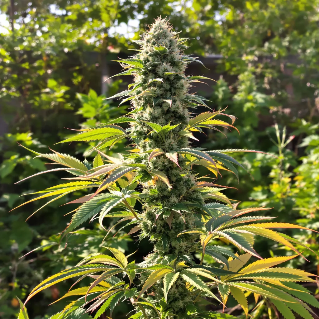 Sour Bubba 47% indica / 53% sativa flower with visible trichomes