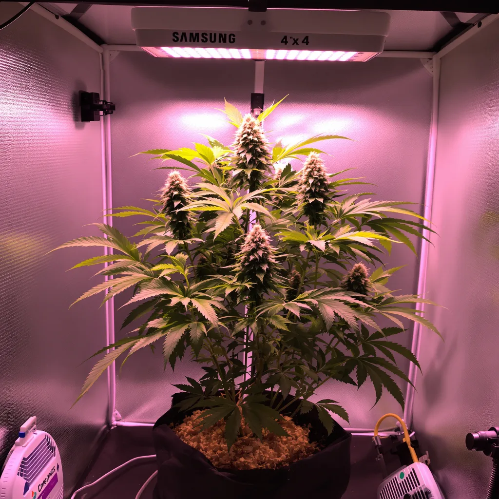 Sour Bubble 81% indica / 19% sativa flower with visible trichomes