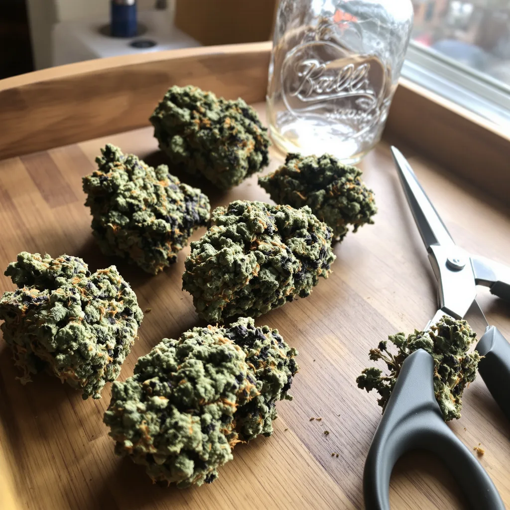 Sour Bubble 81% indica / 19% sativa flower with visible trichomes