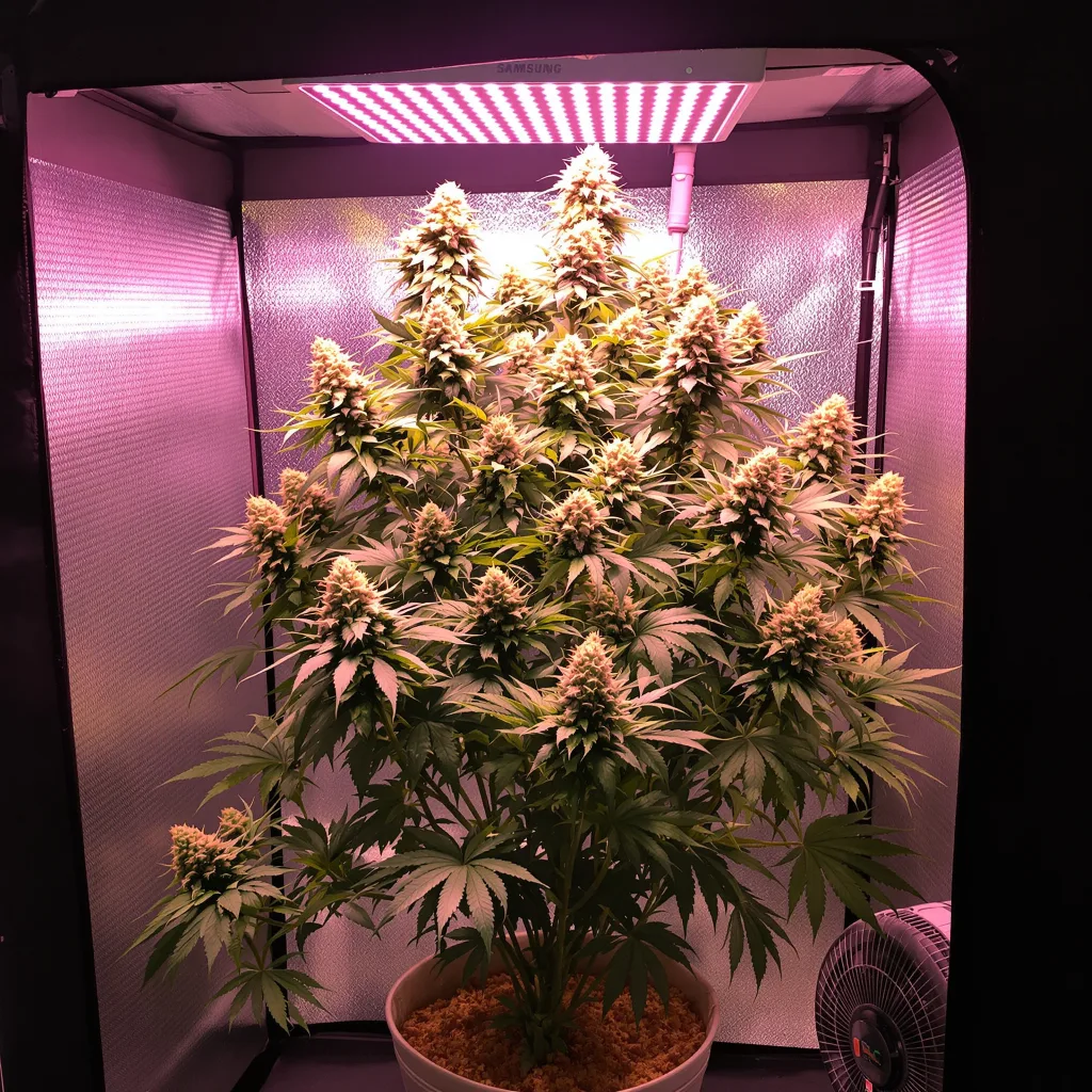 Sour Dubble 61% indica / 39% sativa flower with visible trichomes