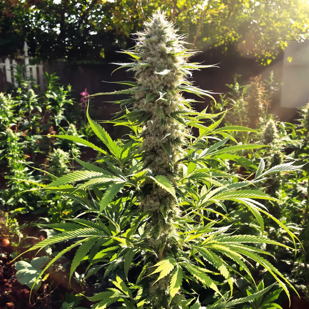 Sour Dubble 61% indica / 39% sativa flower with visible trichomes