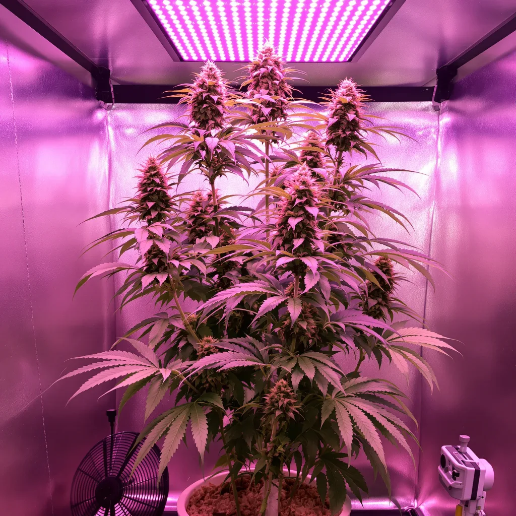 Sour Jack 18% indica / 82% sativa flower with visible trichomes
