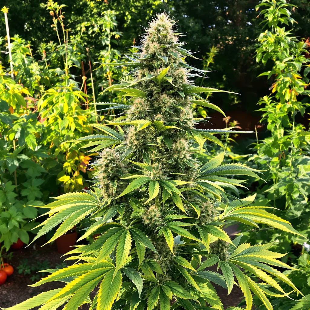 Sour Kush 50% indica / 50% sativa flower with visible trichomes