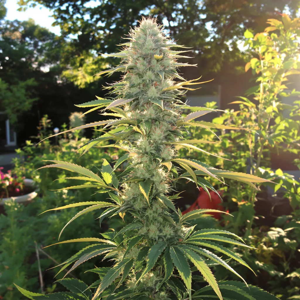Sour OG 63% indica / 37% sativa flower with visible trichomes