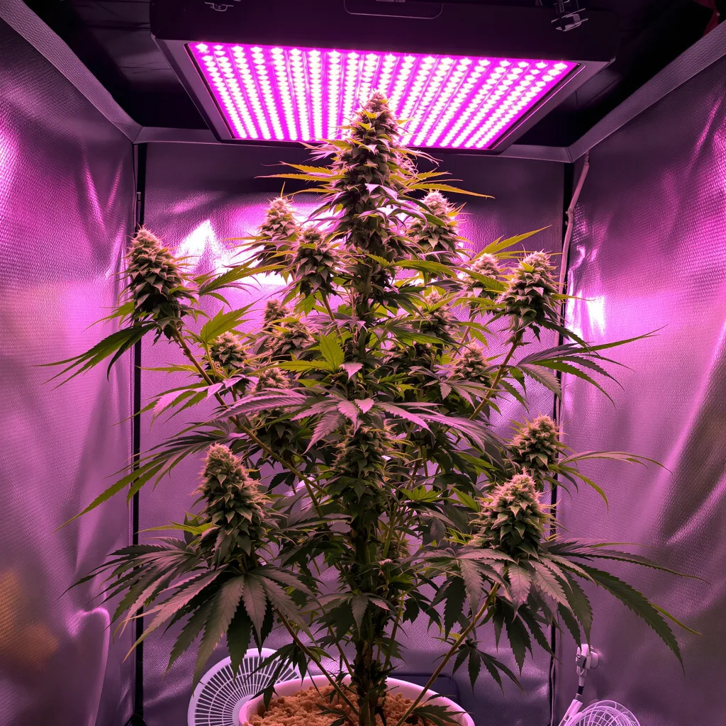 Space Bomb 40% indica / 60% sativa flower with visible trichomes