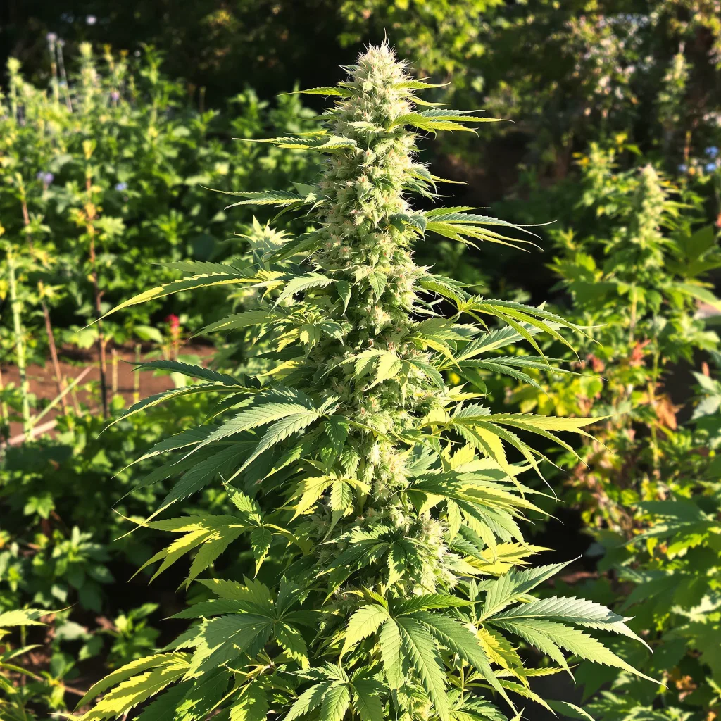 Space Bomb 40% indica / 60% sativa flower with visible trichomes