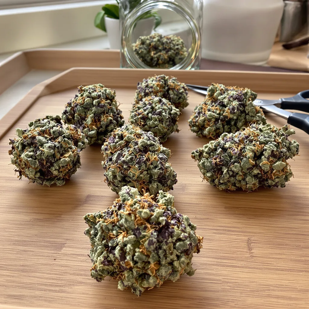 Star Killer 66% indica / 34% sativa flower with visible trichomes