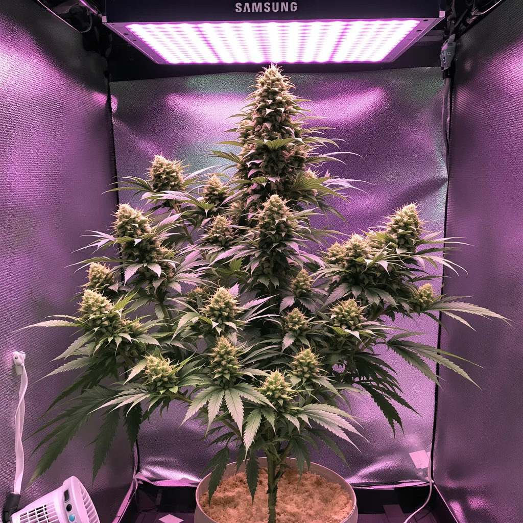 Sticky Dickie 64% indica / 36% sativa flower with visible trichomes