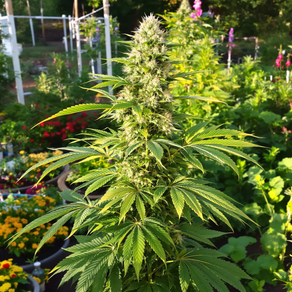 Sticky Dickie 64% indica / 36% sativa flower with visible trichomes
