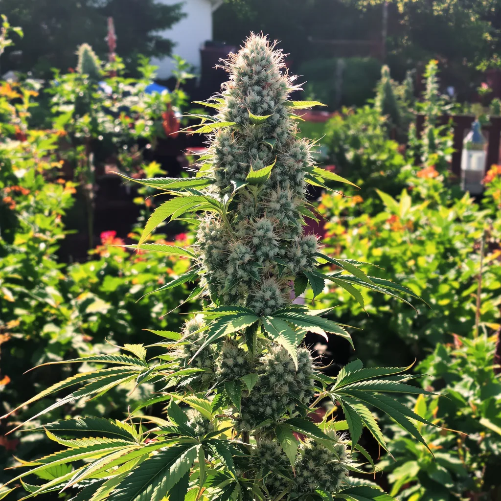 Strawberry Cheese 56% indica / 44% sativa flower with visible trichomes