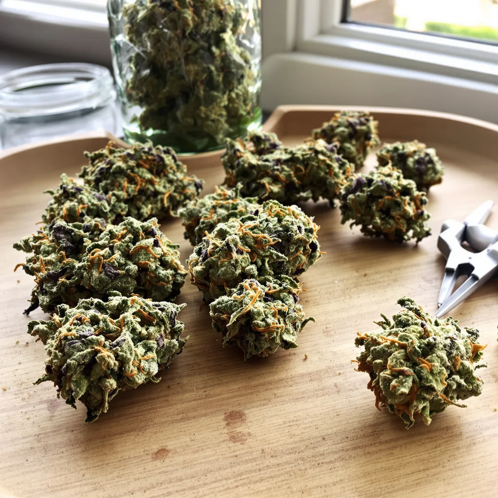 Strawberry Fields 60% indica / 40% sativa flower with visible trichomes