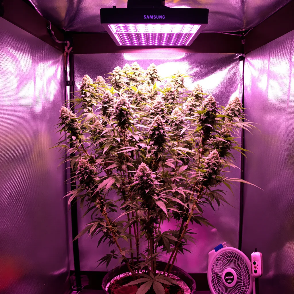 Strawberry Fields 60% indica / 40% sativa flower with visible trichomes