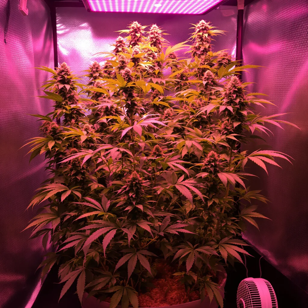 Strawberry Haze 25% indica / 75% sativa flower with visible trichomes