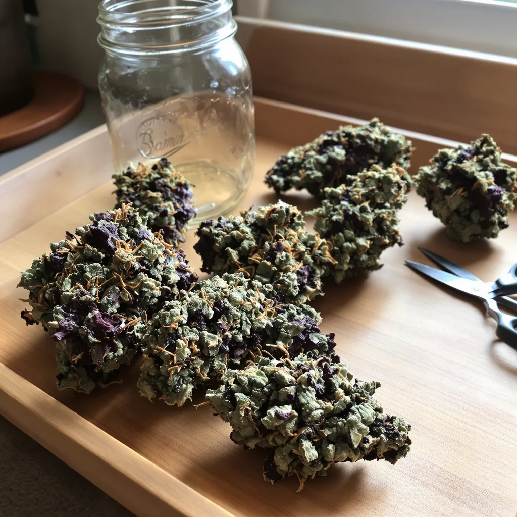 Sugar Kush 69% indica / 31% sativa flower with visible trichomes