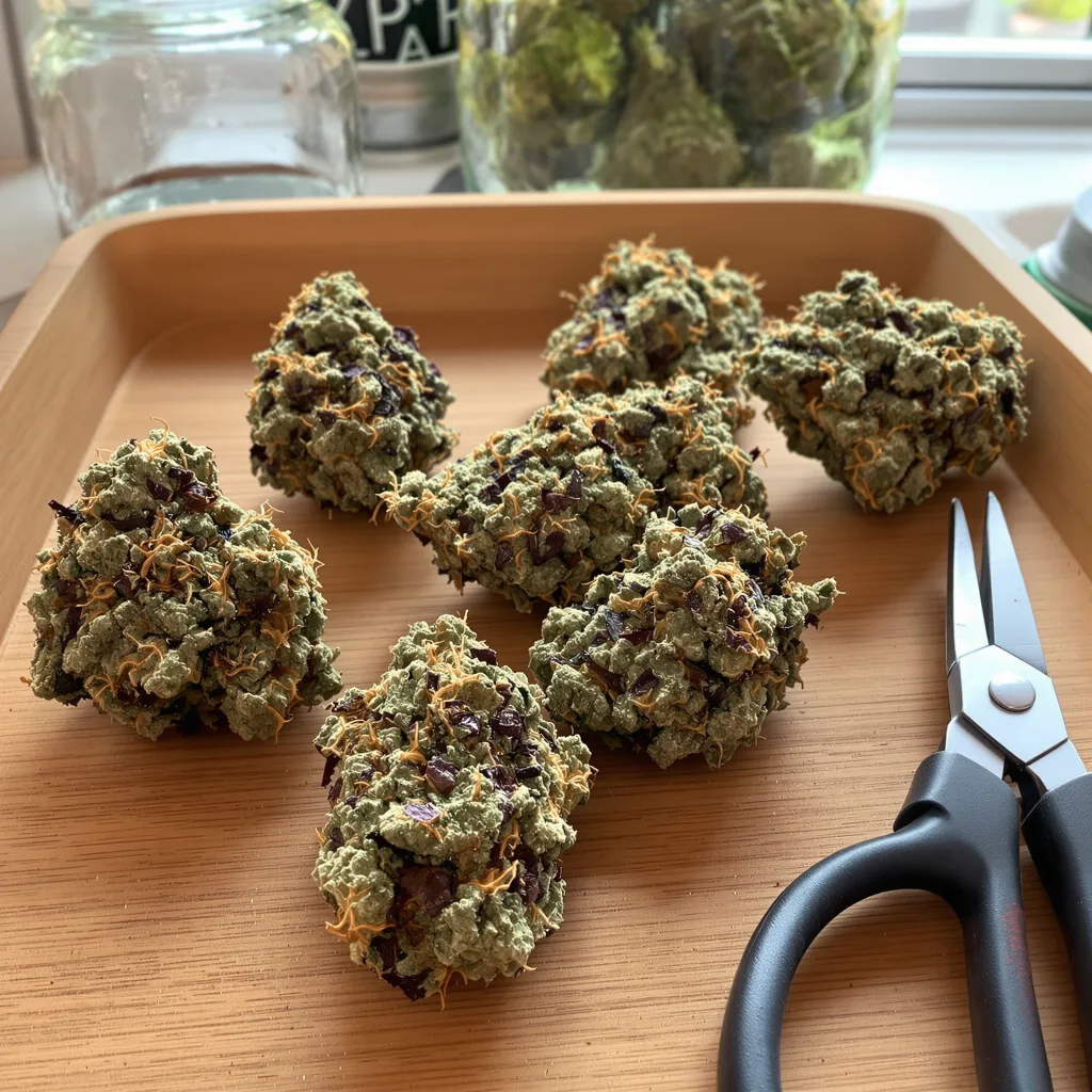Sugar Shack 69% indica / 31% sativa flower with visible trichomes