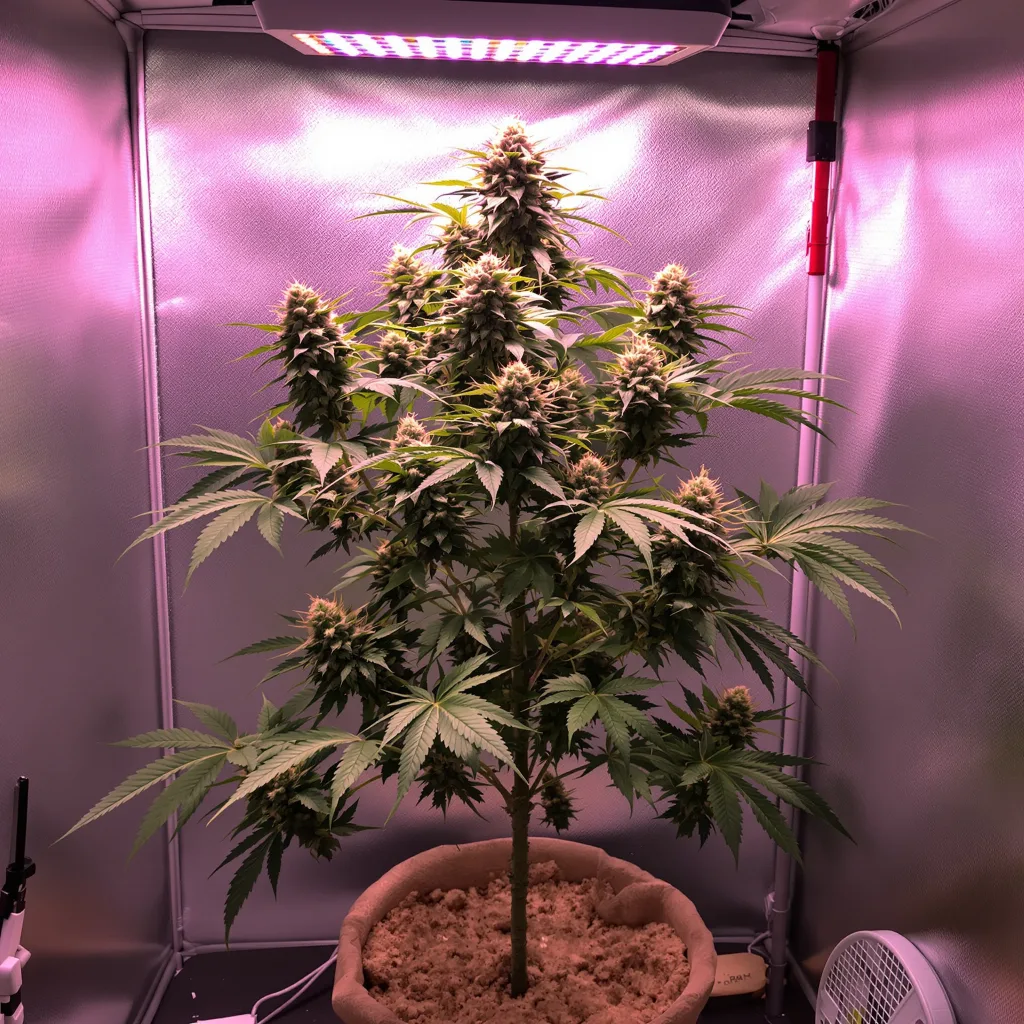 Sugar Shack 69% indica / 31% sativa flower with visible trichomes