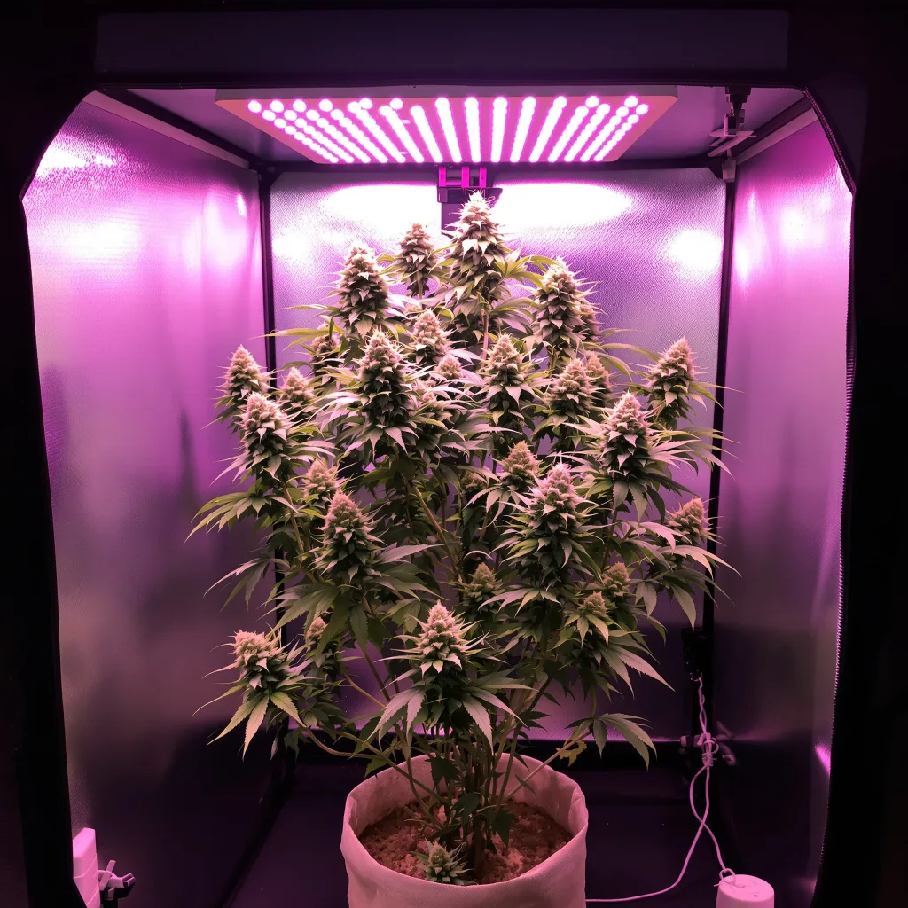 Sundae Driver 64% indica / 36% sativa flower with visible trichomes