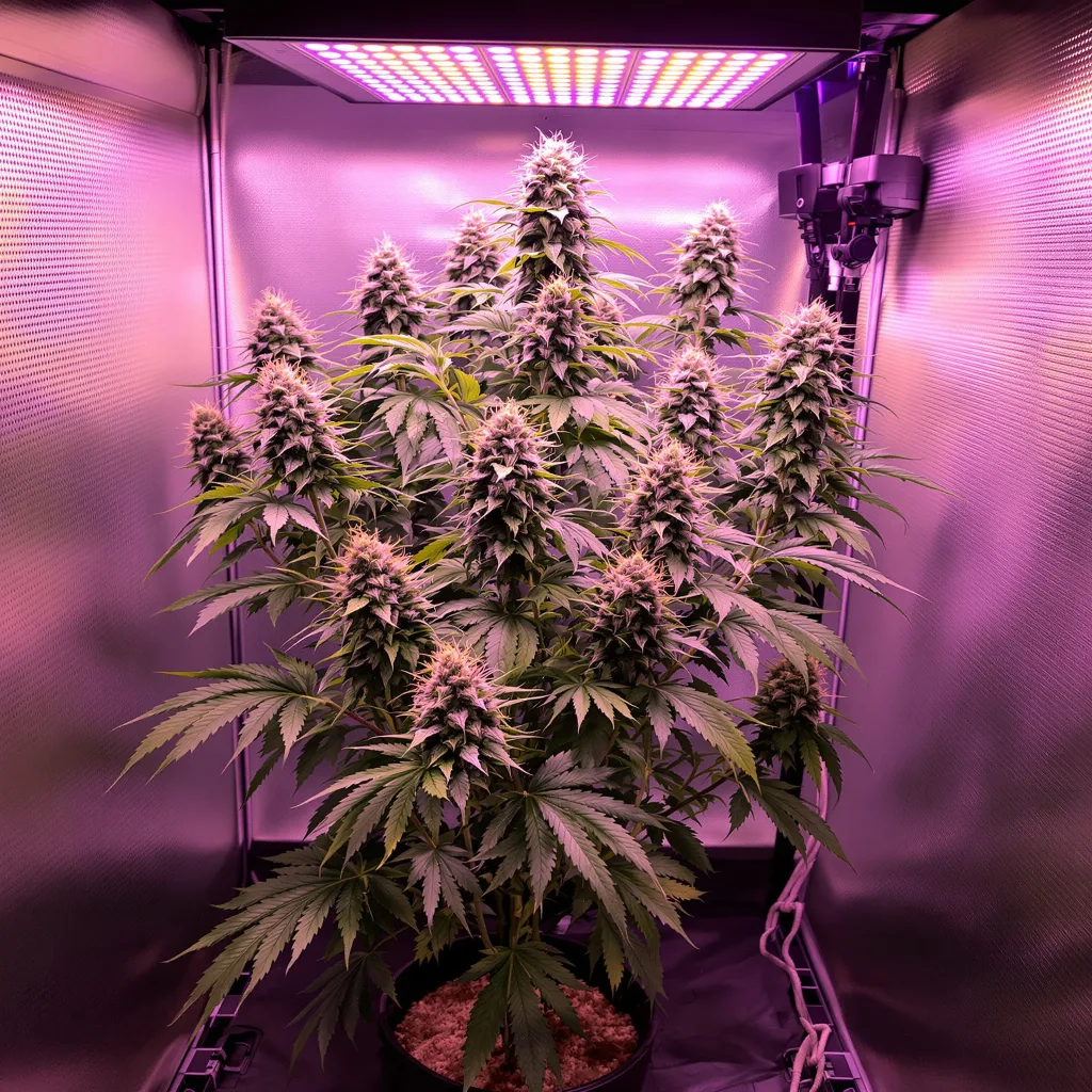Sunrise 37% indica / 63% sativa flower with visible trichomes