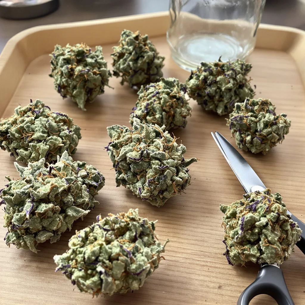 Super Jack 60% indica / 40% sativa flower with visible trichomes