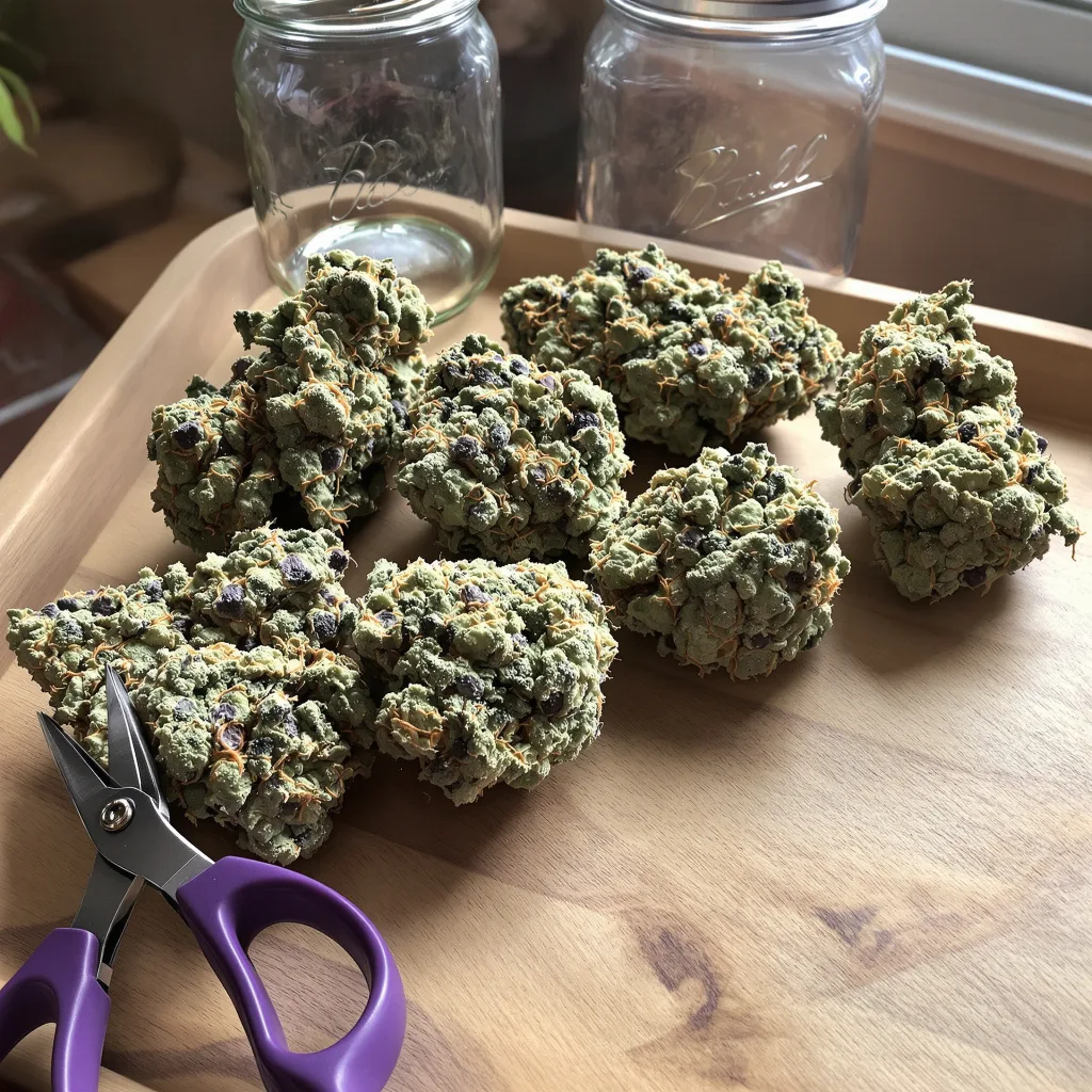 Sweet Berry 38% indica / 62% sativa flower with visible trichomes