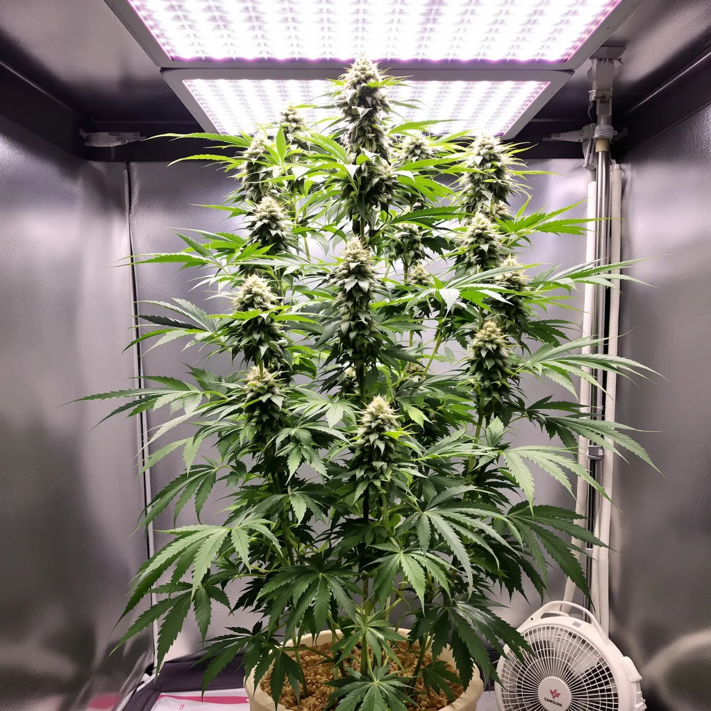 Sweet Diesel 14% indica / 86% sativa flower with visible trichomes
