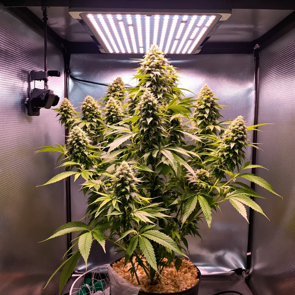 Sweet Pebbles 49% indica / 51% sativa flower with visible trichomes