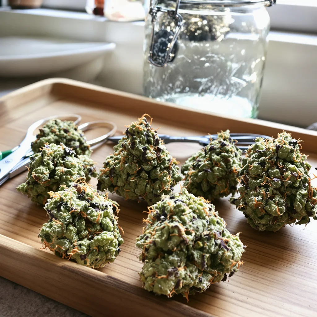 Sweet Tooth 36% indica / 64% sativa flower with visible trichomes