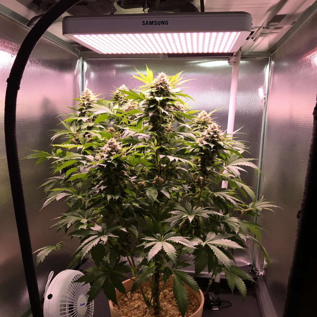 Swiss 72% indica / 28% sativa flower with visible trichomes
